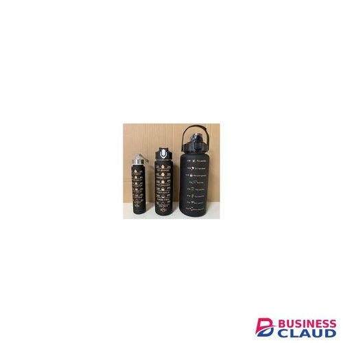 3 in 1 Water Bottle with Motivational Time Marker, Leakproof Durable BPA Free Non-Toxic Water bottle for office, gym, school