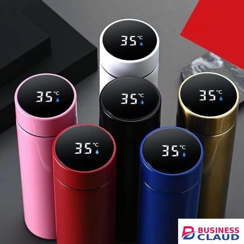 Vacuum Flask Bottle with Digital Temperature Display. Black, White, Blue, Red, pink