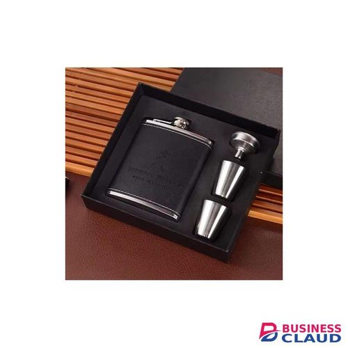 Portable hip flask/whisky bottle set-black