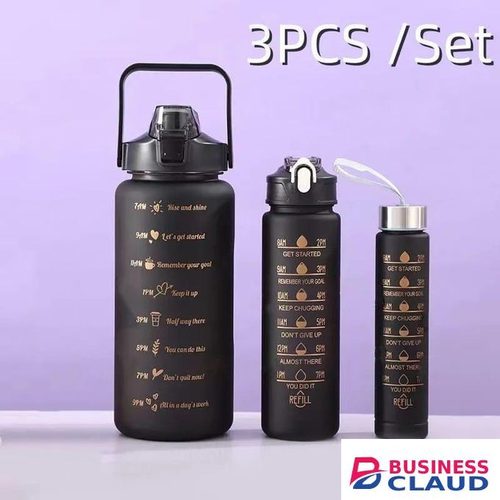3pcs set motivational water bottle 2ltr,900ml,300ml