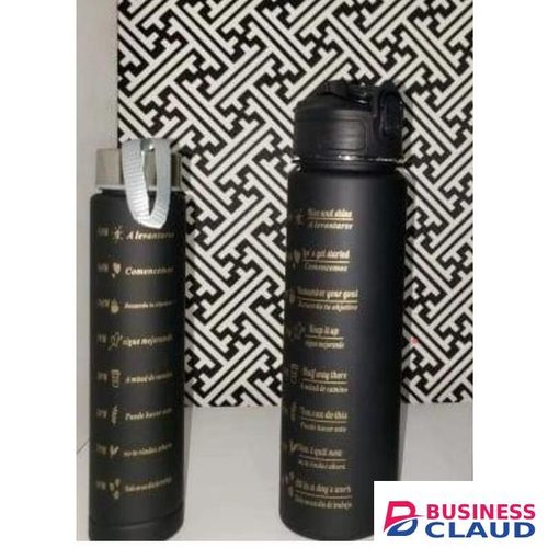 2 in 1 Motivational Water Bottle with Time Marker