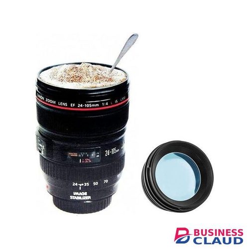 Camera Lens Mug, 400ml Stainless Steel Cup, Travel Magic Mug