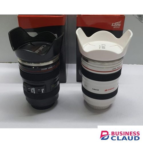 400ML Creative Camera Lens Mug Plastic Coffee Tea Cup With Lid Thermocup Thermomug St