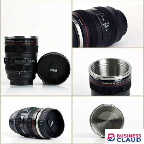 450ml Camera Lens Coffee Mug with Translucent Lid, Camera Lens Mug, Photographer Gifts, for Photographers Men and Women