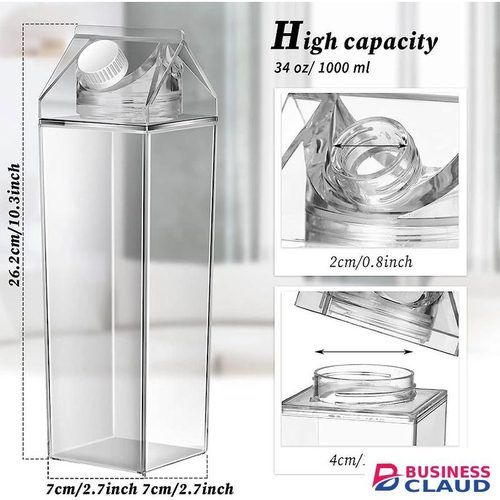 Acrylic Clear Milk Box Water Bottle, Transparent Milk Water Bottle, Novelty Milk D Water Bottle, Transparent Juice Container