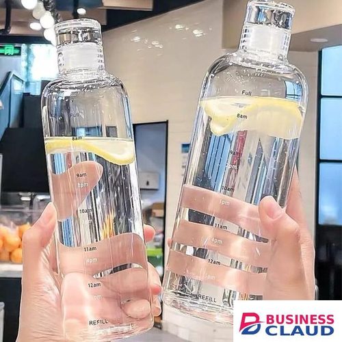 700ml PC Plastic Large Capacity Sports Water Bottle Leak Proof With Time Marker, Durable Food Grade PC Material Hydration Bottle for Gym, Running, Outdoor, and Daily Use