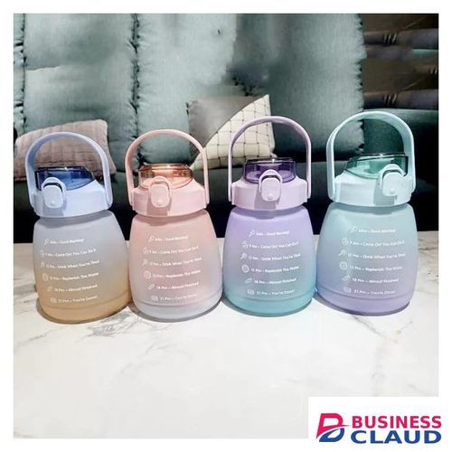 1.3L BPA Motivational Water Bottle With Time Make & Straw