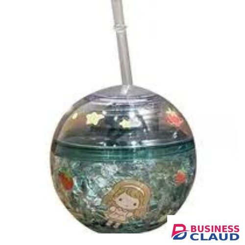 Creative Spherical/Earth Shaped Kids Water Bottle With Straw
