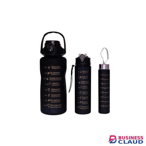 3pcs Water Bottles Motivational Water Bottle with Straw Water Bottle with Time Marker Leakproof & BPA Free Drinking Sports Water Bottle for Fitness Gym & Outdoor-2L,900ml,300ml