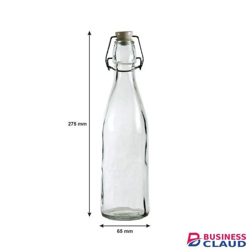 Airtight Leakproof Beverage Glass Bottle With Flip Clip Swing Lock Top