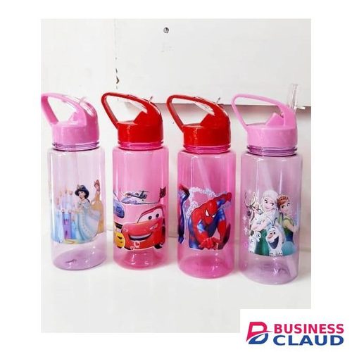 Disney Kids Water Bottle 650ml Cartoon Straw Cup – Minnie, Mickey, Princess & Superhero Sports Drinking Bottle