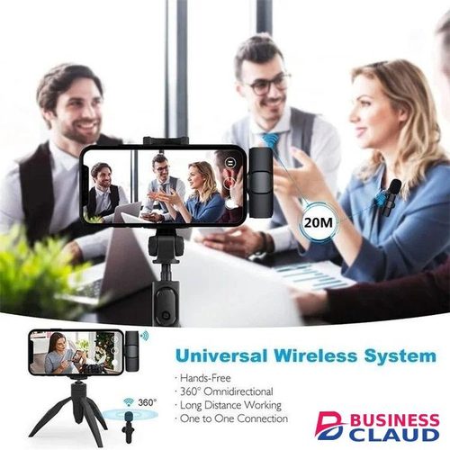 Portable Lavalier Microphone with Noise-Canceling for Clear Interviews on the Go