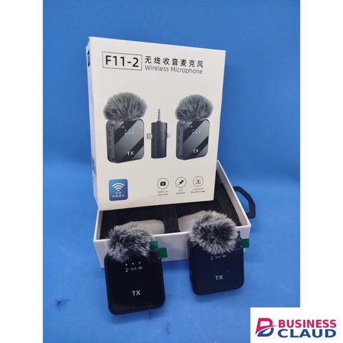 Lightweight F11-2 Lavalier Mic – 3-in-1 Wireless System