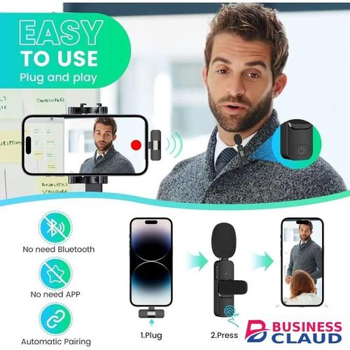 Wireless Lavalier Mic for Mobile Streaming, Outdoor Filming, Short Videos