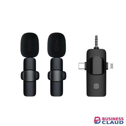 Portable 3-in-1 Lavalier Mic for Outdoor Interviews and Live Streaming