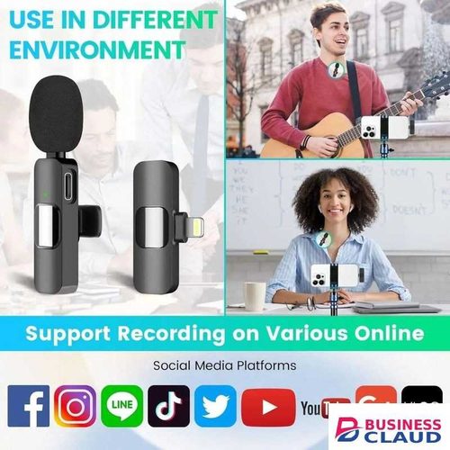 Lightweight Double Lavalier Microphone System, 3 In 1 Wireless Audio Capture