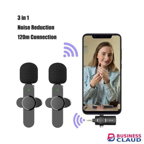 3-in-1 Noise Cancelling Wireless Lavalier Mic for Professional Use
