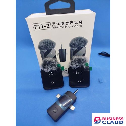 F11-2 Clip-on Wireless Lavalier Mic Set for Dual Host Vlogging on iPhone & Android