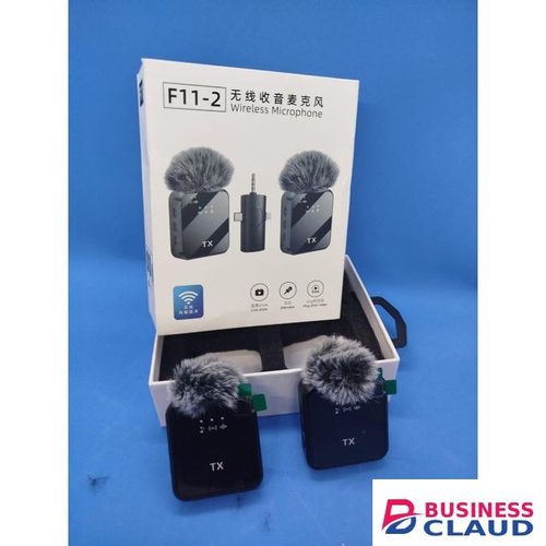 F11 2 Wireless Vlog Microphone Clip On Lavalier for Content Creation