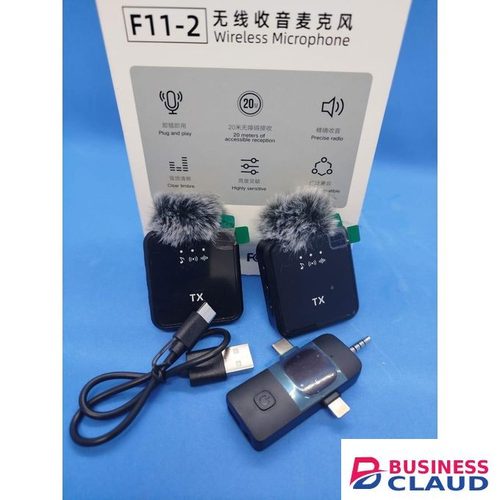 F11-2 Wireless Lavalier Mic with Real-Time Sync for iPhone, Android, DSLR
