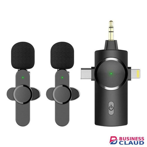 Mini Wireless Lavalier Mic with Noise Cancelling for Outdoor Interviews
