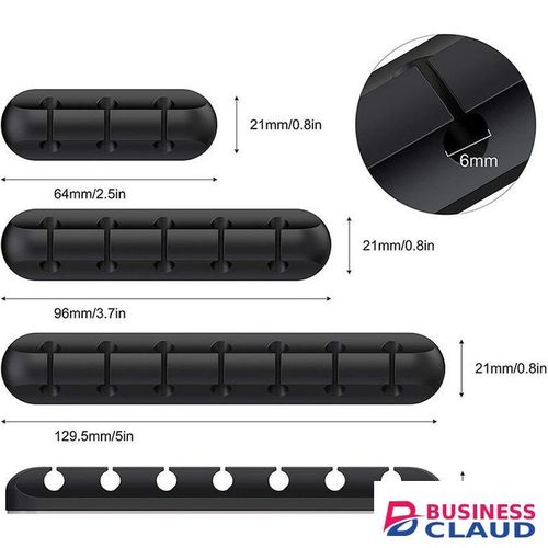3-Pack Cable Management Cord Organizer, Self Adhesive Silicone Clips for Desktop USB Cables and Power Cord