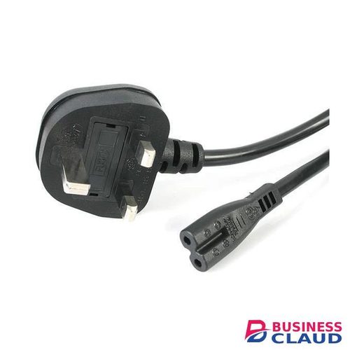 Laptop Power Cord 2-Slot – UK 3-Pin Plug (BS-1363) to IEC C7 Figure-8 Connector – Replacement Power Cable Lead for Laptops, Consoles, Chargers & Electronics