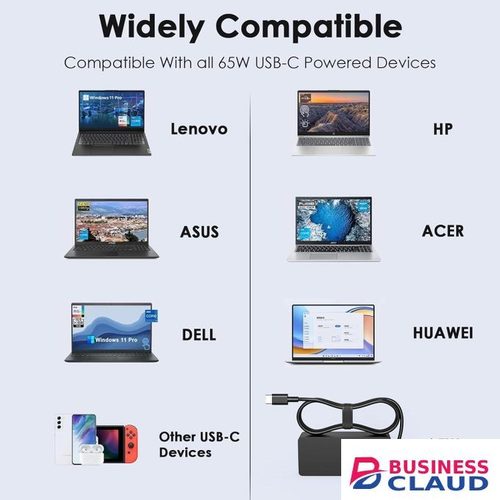 Replacement for Lenovo Laptop Charger, USB C Laptop Charger 65W for Thinkpad T480 T490 T580 ADLX65YDC2A ADLX65YLC2D ADLX65YDC3A Laptop Power Cord