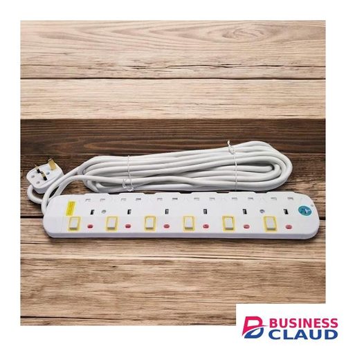 JSB 6 Socket Extension Cable 10m Heavy Duty Power Cord for TV and Appliances