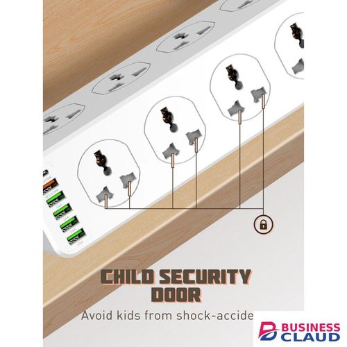 Universal Power Strip with USB Ports – EU/US/UK Plug, 2M Extension Cable, Surge Protector for Home & Office