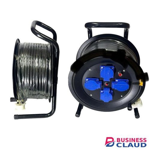 25M, 1.5mm Heavy Duty Extension Cable Reel with Trolley - Extension Cord 4 Power Outlets