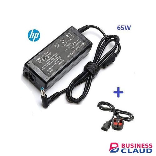 Hp Replacement Small Blue Pin Adapter - 19.5V + Fused Power Cord - Black