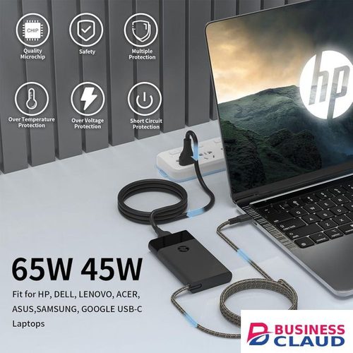 65W USB C Type C AC Laptop Charger fit for HP ProBook 430 440 G10 445 G6 EliteBook 735 840 850 G5 G6 EliteBook x360 1030 G3 1040 G5 G6 860209-850 Fast Charging Adapter Power Supply Cord