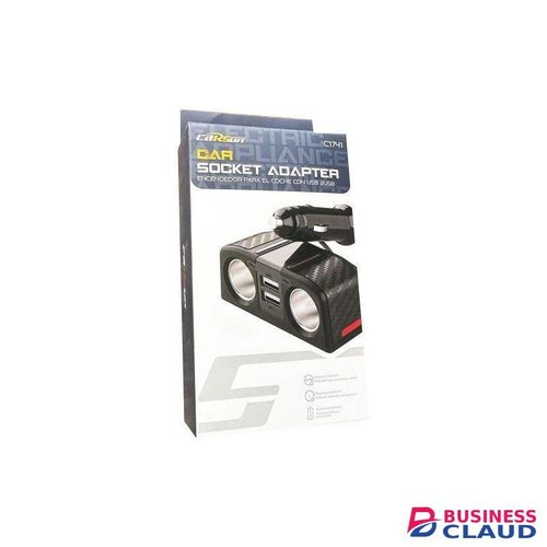 CARSUN 2-Socket Car Cigarette Lighter Splitter Power Adapter DC Outlet Car Charger Dual 2.4A USB with Cord for Cellphone GPS Dash Cam