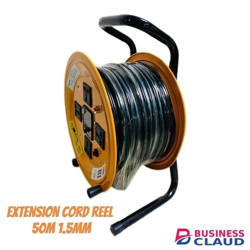 50M 1.5mm Heavy duty Extension cord reel with Winding Handle, Safety Overload leakage Circuit Breaker and Power Switch, 4x Grounded Outlets
