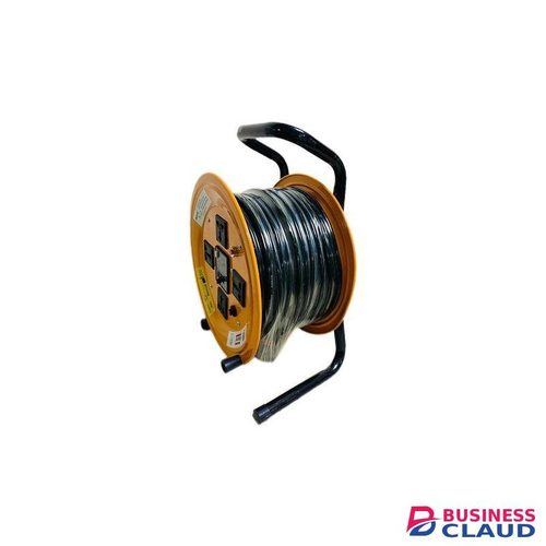 Heavy duty 50M Cord Reel, Retractable Extension Lead with Safety Overload Circuit Breaker and Power Switch, 4X Grounded Outlets-2.5mm