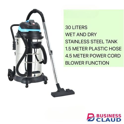 30M WET AND DRY STAINLESS STEEL TANK WITH 1.5 M PLASTIC HOSE AND 4.5M POWER CORD BLOWER FUNCTION