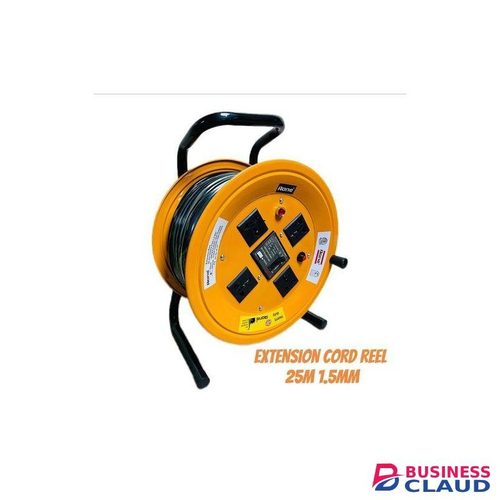 Heavy duty Extension cord reel with Winding Handle,Safety Overload leakage Circuit Breaker and Power Switch,4x Grounded Outlets-25M,1.5mm