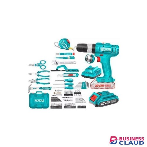 TOTAL Professional heavy duty Tool Kit set 165PCs with Drill - 20V Cordless Power Drill Combo Home Tool Set - Portable Basic General Household Toolbox for Garden Office House Repair (Screwdriver Set & Pliers Set)