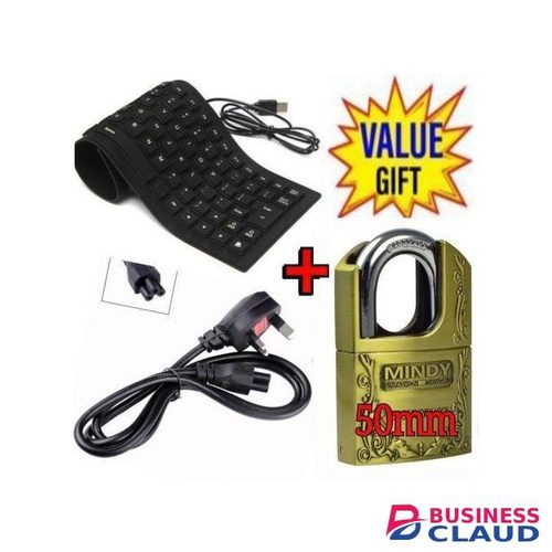Flexible WIRED KEYBOARD FOR LAPTOP & DESKTOP-BLACK +MINDY 50MM +POWER CABLE