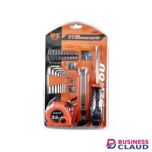 M&S 21pcs Professional General Hand Repair Tools Set Screwdrivers Allen TORKS Key, Adjustable Cutter, Measuring Tape