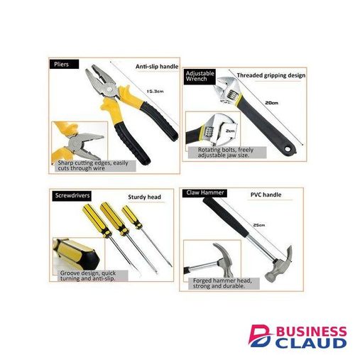 Mythco 16 Pcs Tool Set General Household Hand Kit With Plastic Toolbox Storage Case