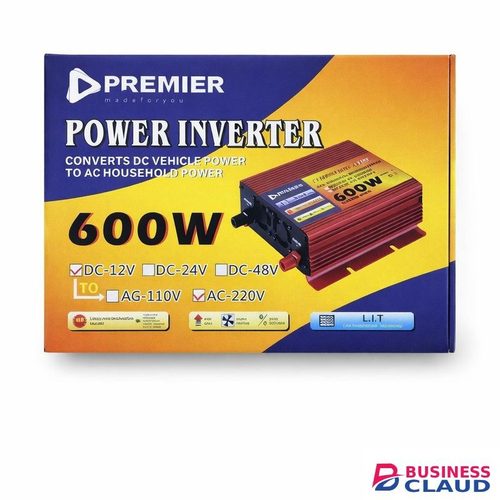 Premier 600 Watt Car Power Inverter 12V Battery to 220V AC