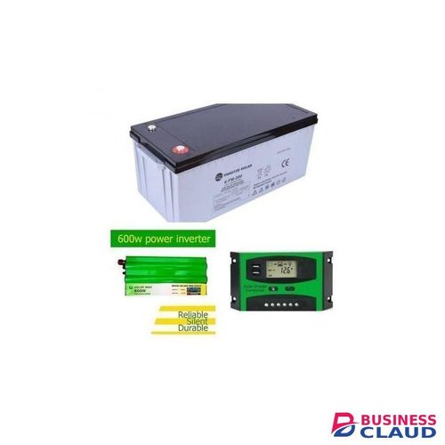 Solar Panel 200AH Battery + Power Inverter +charge Controller(energy Saver)