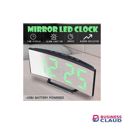 Digital Alarm Clock, LED Bedside Clock with 7" Curved Screen, Snooze, 2 Levels of Brightness, Night Light, USB Charging Port and battery powered, 12/24 Hr, for Heavy Sleepers, Travel clock, Bedroom, Office, Best Festive Gift clock
