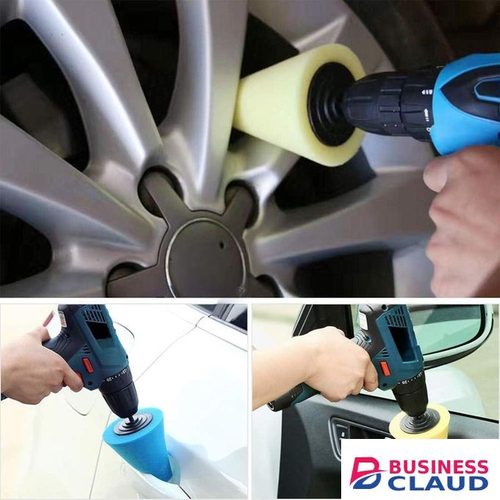 Car Buffers and Polishers Kit for Drill, Drill Polishing Wheel Foam Ball Buffing Pads Sponge Ball for Automotive Car Wheels Hub Care, Metal, Plastic, Ceramic and Glass