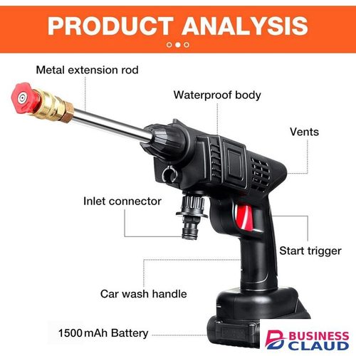 Powerful Cordless Car Washer Gun 12V 24V 48V 96V with Foam Nozzle