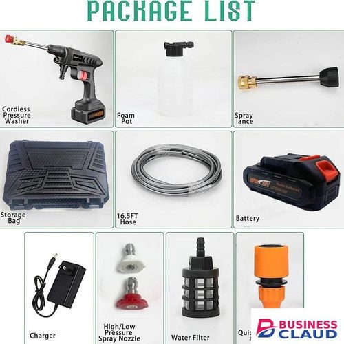 Lithium Battery Powered Car Washer Gun Cordless 12V 24V 48V 96V