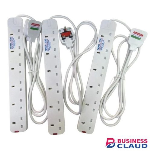 Power King 6-Way Extension Socket - Heavy Duty Power Strip with Unbreakable Plug