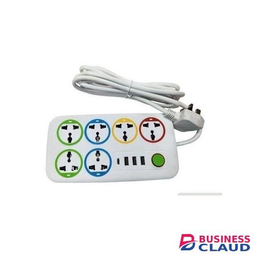 Astra New Arrival High Quality 5-Way Extension Socket With 3 USB Ports And 1 Type-C Slot – 3M Heavy-Duty Power Strip, Classy Design, 2500W Max Output, 250V-10A